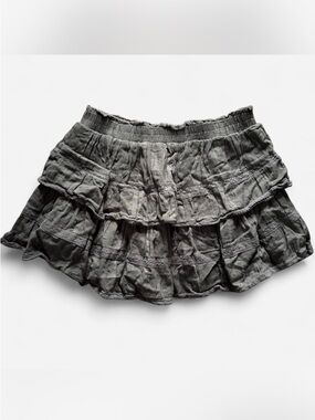 Lucky Brand Gray Tiered Ruffle Mini Skirt